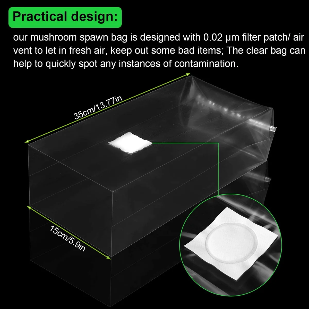 Пакеты для выращивания грибов 200 шт. пакеты 6 толстых пакетов 100 15X35 см и 15X50