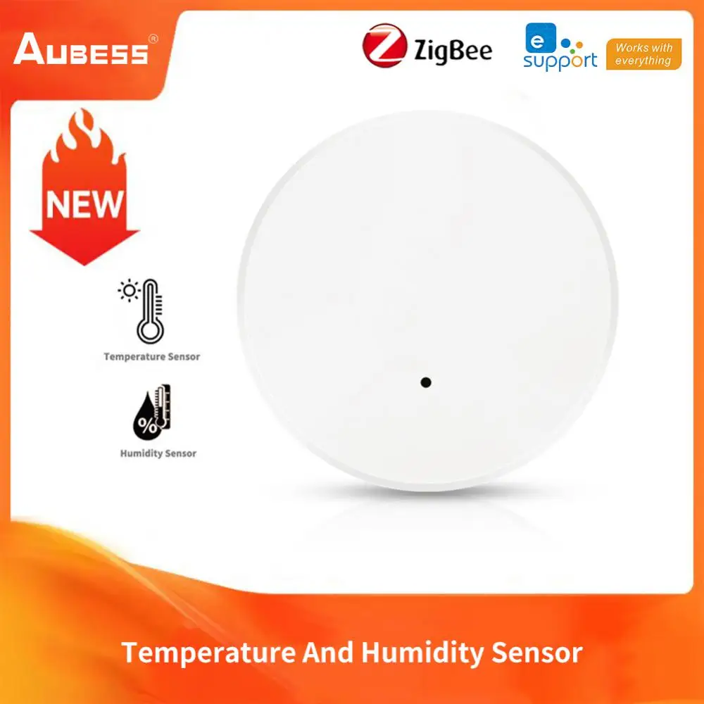 

Датчик температуры и влажности Aubess ZigBee, умный детектор температуры и влажности, на батарейках, для помещений, с поддержкой EWeLink