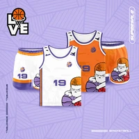 kids basketball sets for boys girls cute anime full sublimation customizable name number printed uniforms kindergarten children