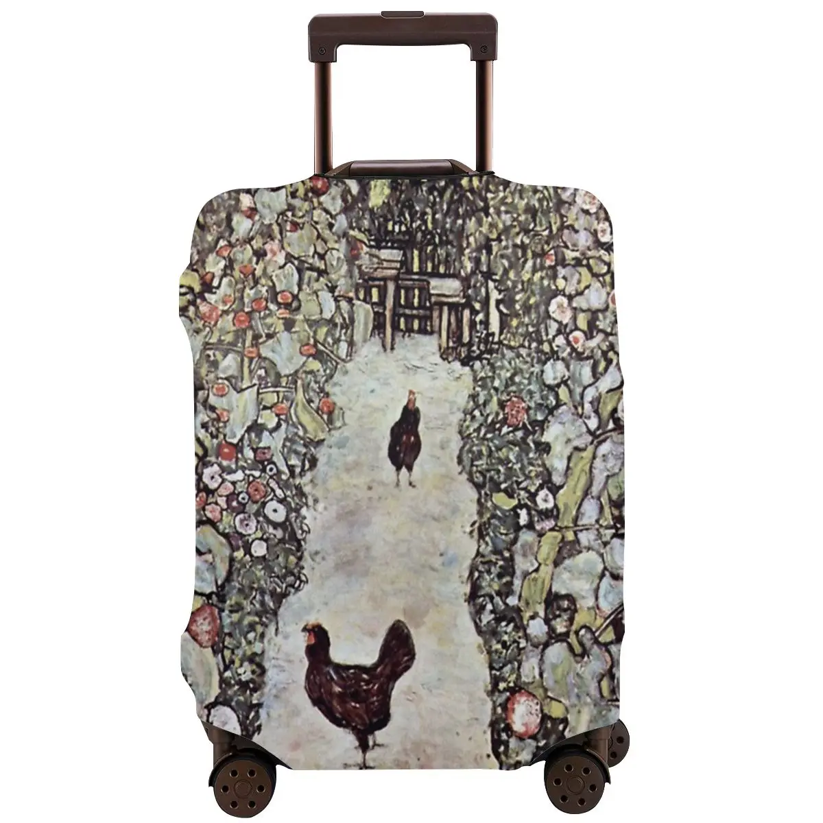 

Gustav Klimt Garden With Rooster Washable Luggage Protective Cover Luggage Protective Case Travel Elastic Durable Case Polyester