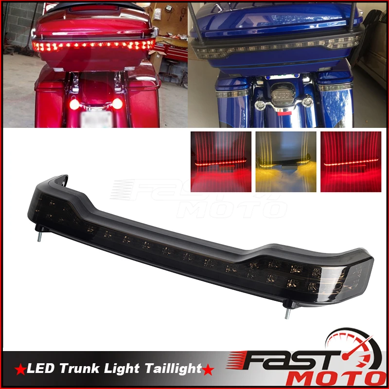 

LED Rear Tour-Pak King Tour Pack Brake Turn Signal Tail Lamp Light Smoke For Harley Touring 2014-2019 Electra Tri Road Glide