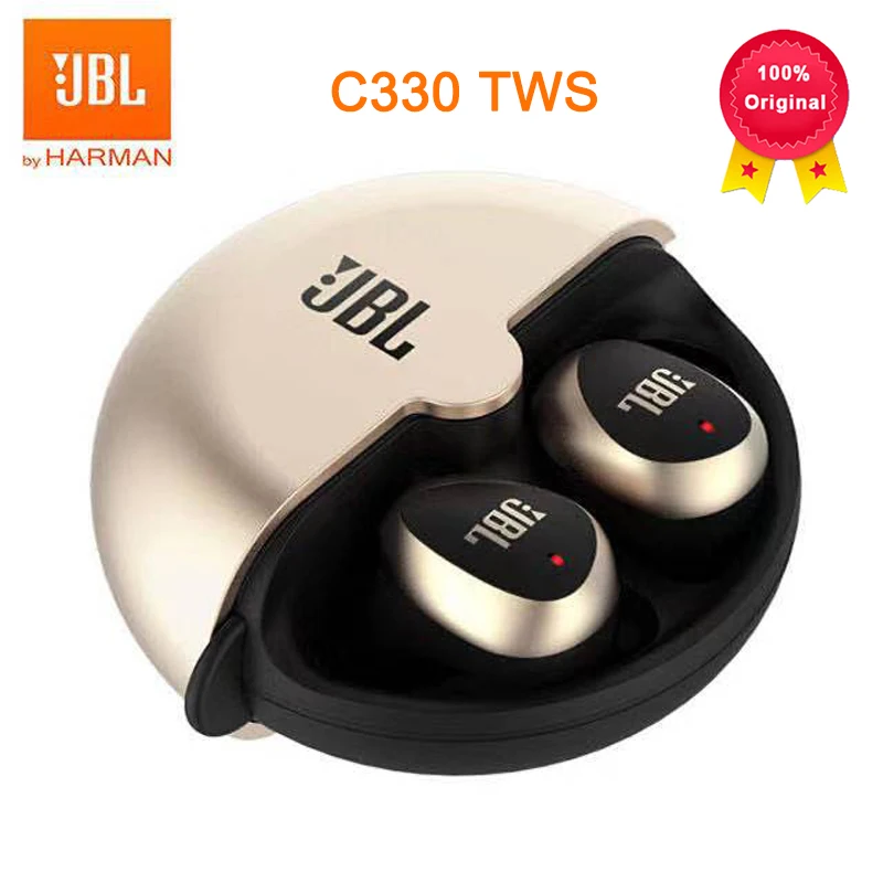 

100%Original JBL C330 TWS Wireless Bluetooth Sports Earphones Stereo Earbuds Bass Sound Headphones with Mic Charging Case