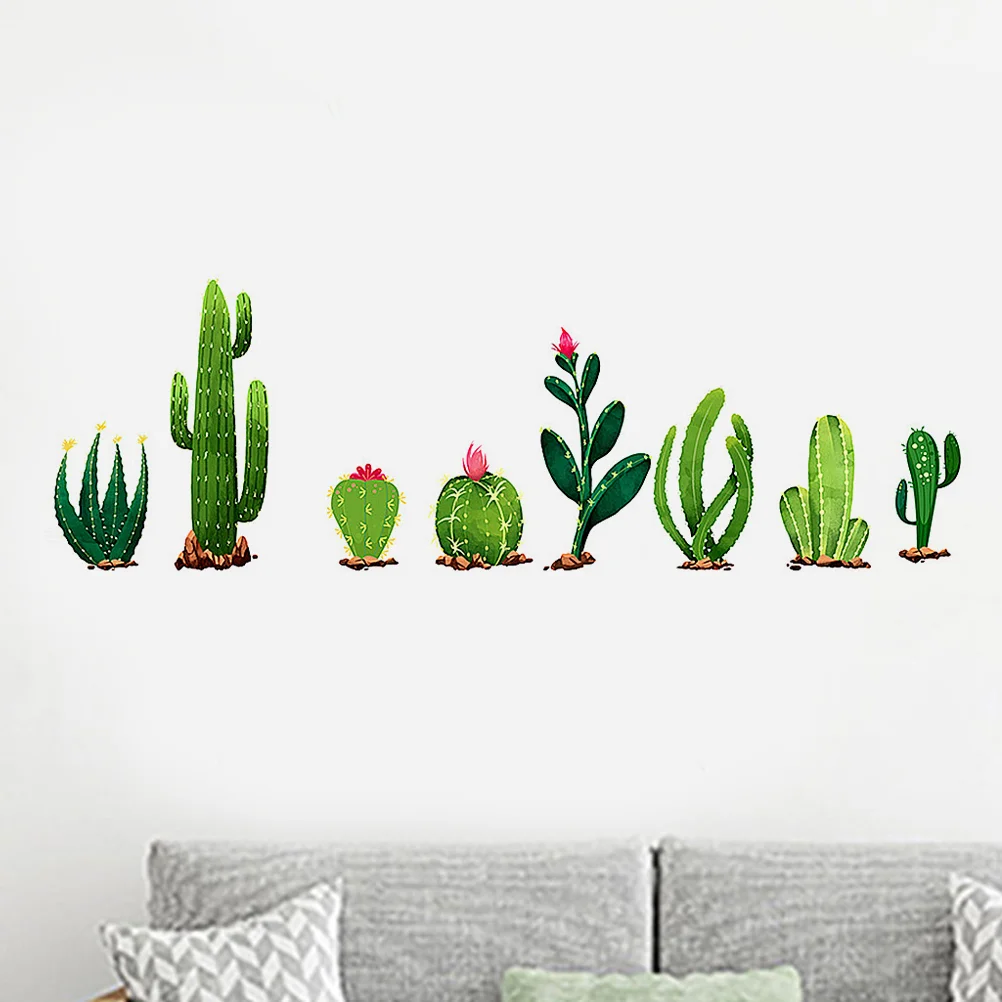 

Beautiful Cactus Wall Sticker Creative Wall Paste Decal Removable Decals DIY Sticker for Bedroom