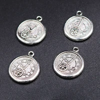 15pcs antique silver color vintage mechanical pocket watch metal pendant diy charm bracelet earrings jewelry crafts making m977