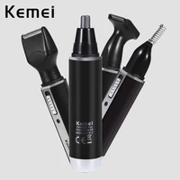 kemei 4 in 1 rechargeable men electric nose ear hair trimmer women trimming sideburns eyebrows beard hair clipper cut shaver