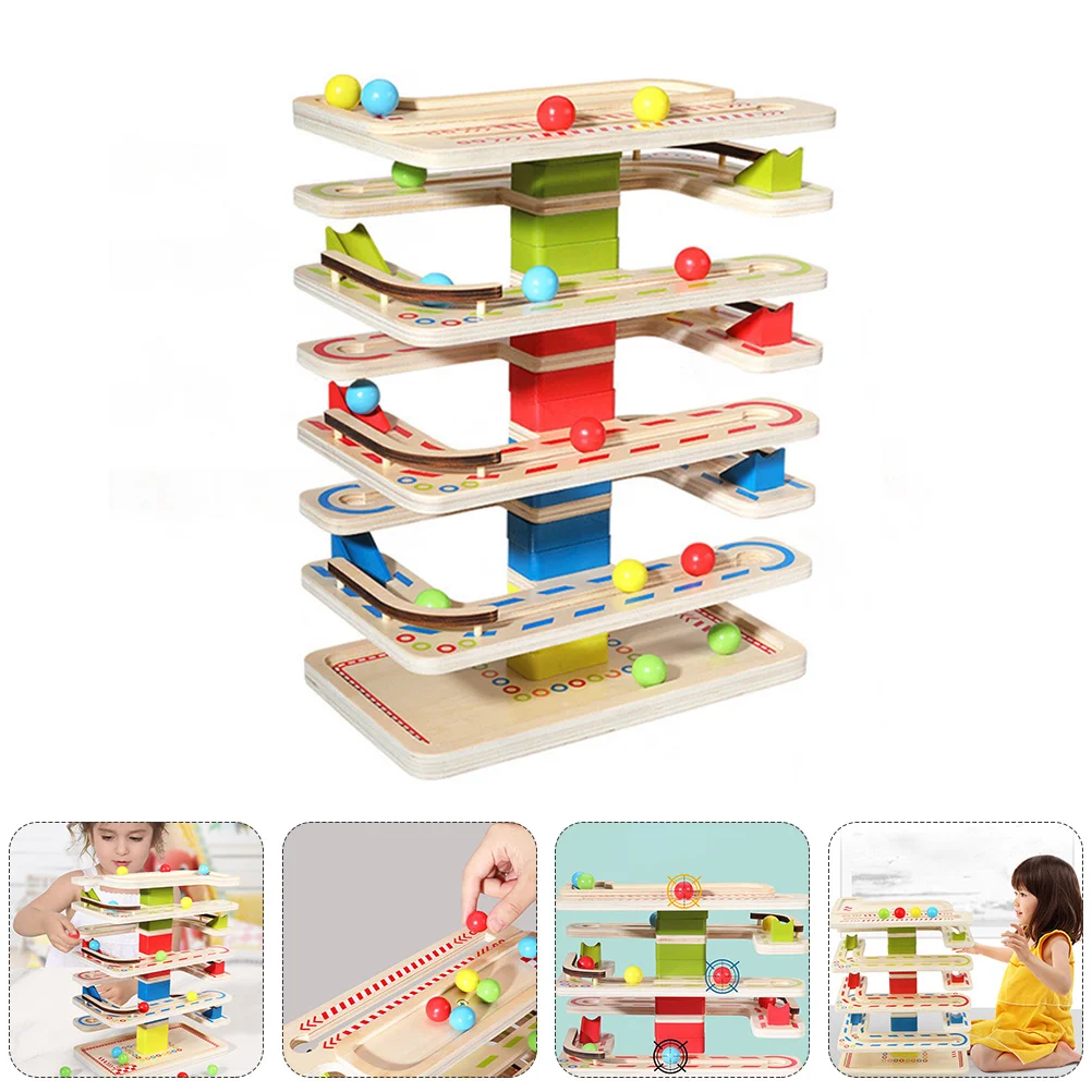 

Drop and Roll Swirling Tower for and Toddler Development Educational Toys Drop and Go Ramp Set for Kids Assorted Color