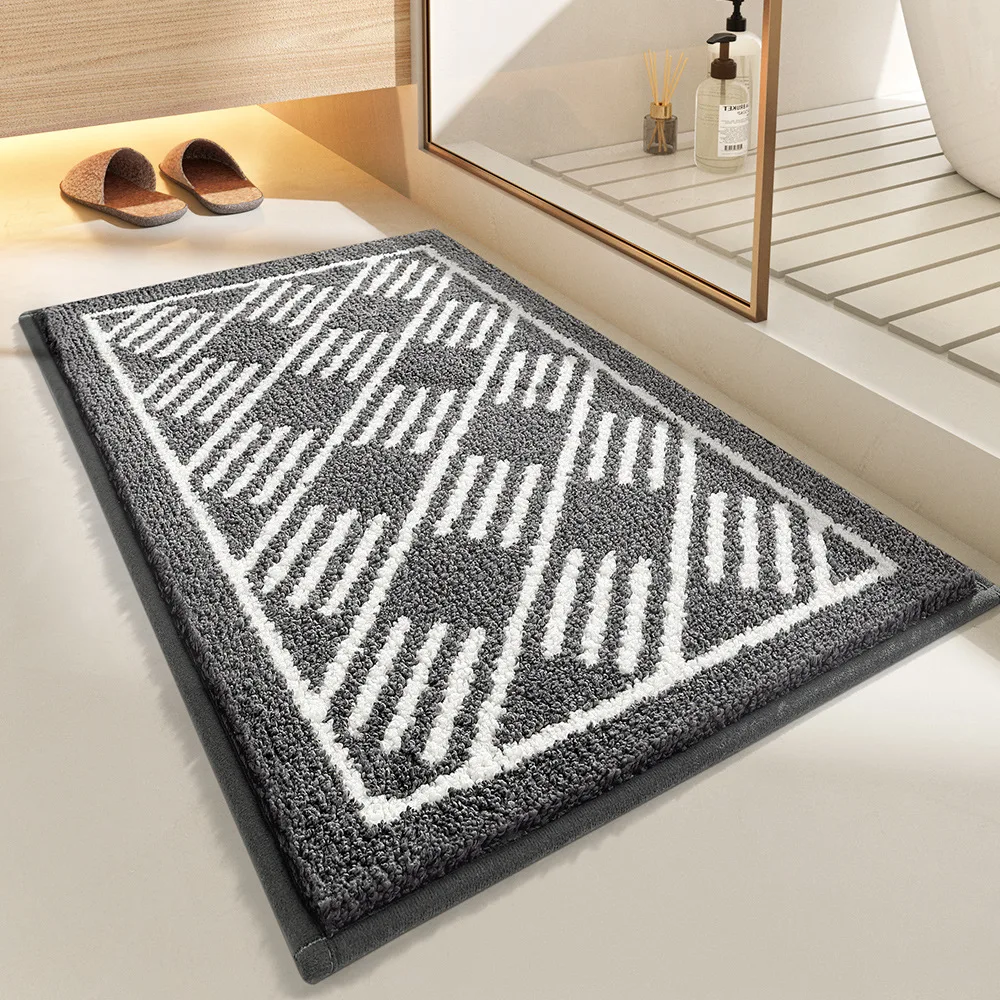 

Bathroom Absorbent Floor Mat Bathroom Door Carpet Toilet Flocking Door Entrance Door Mat Household