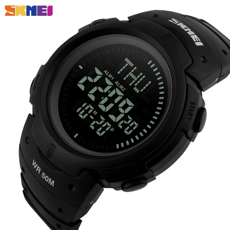 

SKMEI Outdoor Sport Watch Men Compass Countdown Watches 5Bar Waterproof Multifunction Digital Watch Relogio Masculino 1231