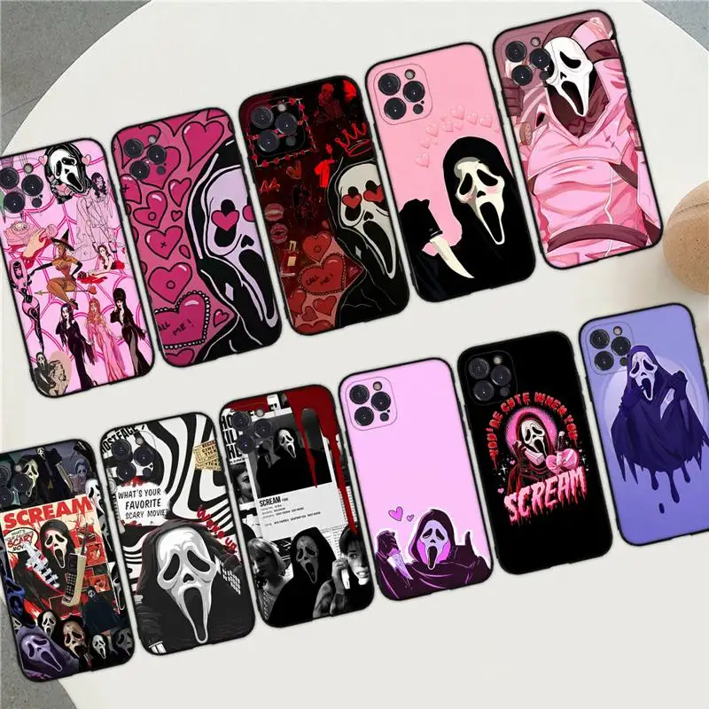 

LVTLV Ghostface Horror Scream Art Phone Case For iPhone 14 11 12 13 Mini Pro XS Max Cover 6 7 8 Plus X XR SE 2020 Funda Shell