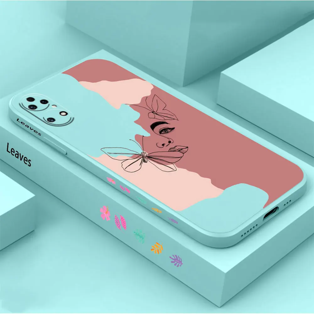 Funny Abstract Art Lines Fashion Phone Case For Huawei P60 P50 P40 P30 P20 Mate 50 40 30 20 20X 10 Colour Liquid Silicone Cover