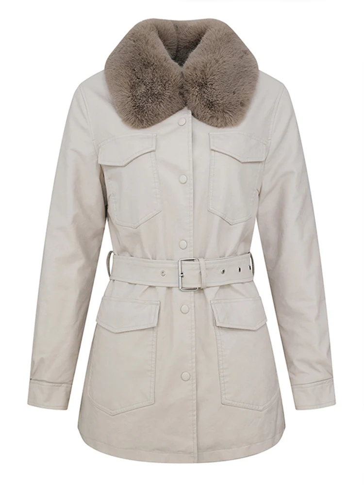 Новинка Демисезонная женская куртка Lagabogy из искусственной кожи дизайнерское