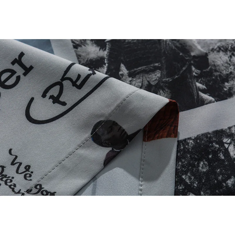CHIPS 2022 Summer Fashion Film Printing Men Shirt Hip Hop Dark Shirt Print Harajuku Short Sleeve Shirt Tops Oversize Streetwear