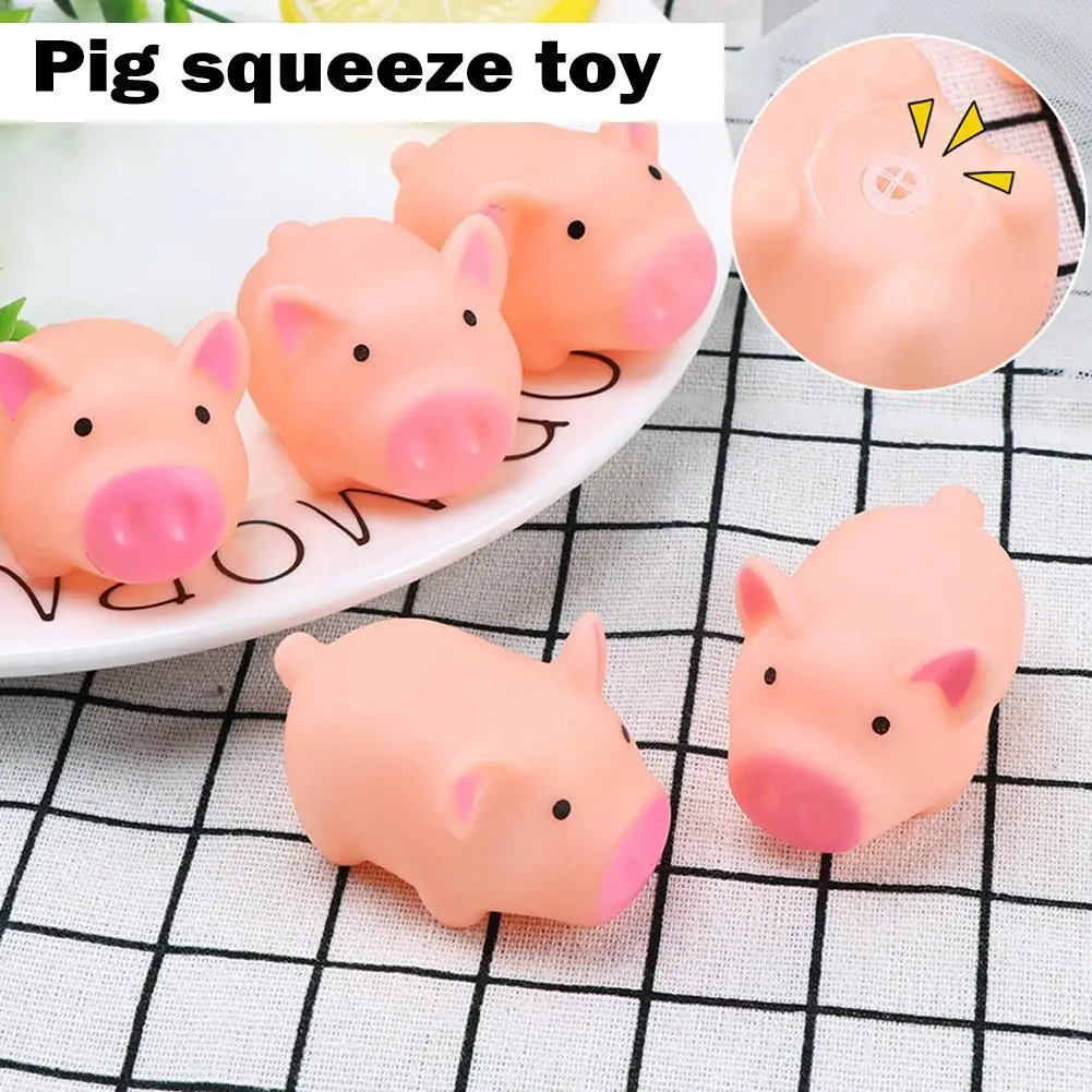 

Pet Toy Cute Pink Pig Squeeze Squeaky Sound Soft Rubber Games Pet Interactive Toy Toy Funny Chew Supplies Training Mini B5v6
