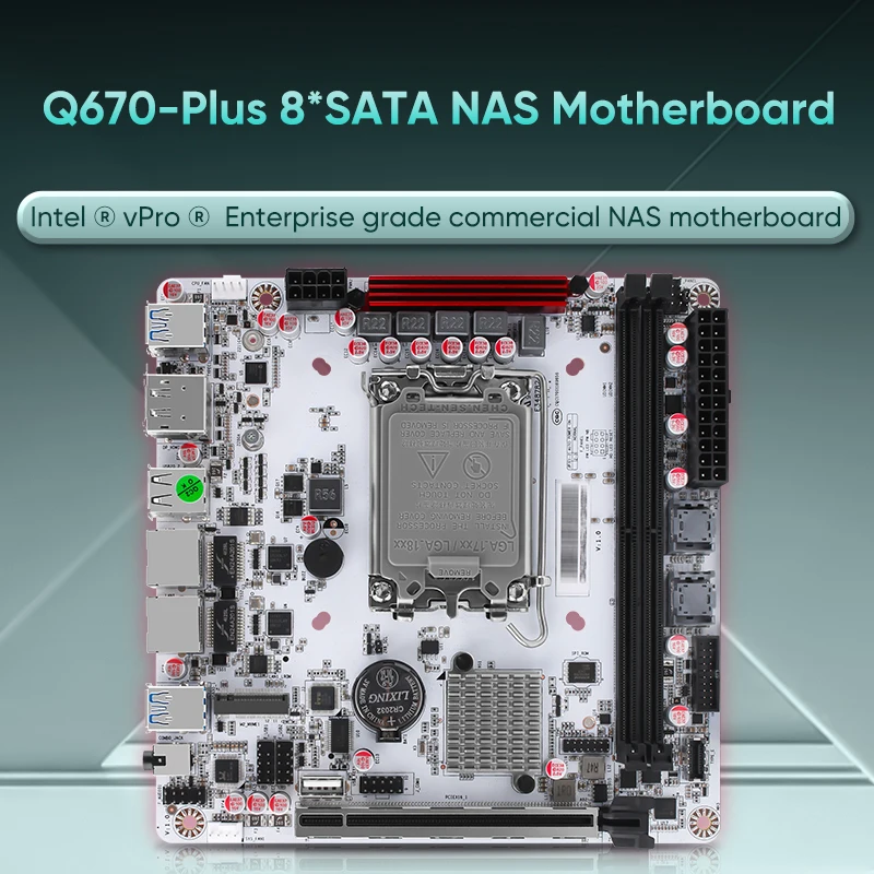 Мини-ПК Q670 8-ступенчатая материнская плата NAS Mini ITX