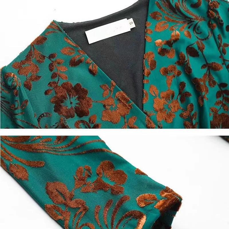 Осеннее новое длинное женское платье с принтом вечерние вечернее элегантное