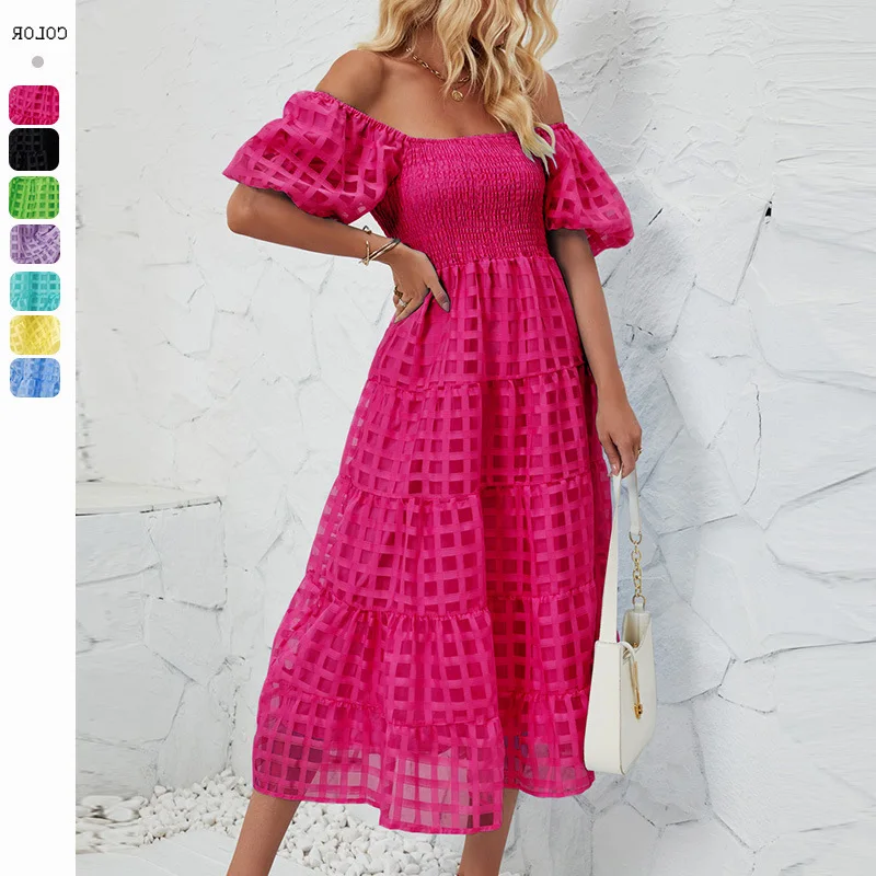 Летнее Длинное платье с коротким рукавом плотная многослойная пляжная