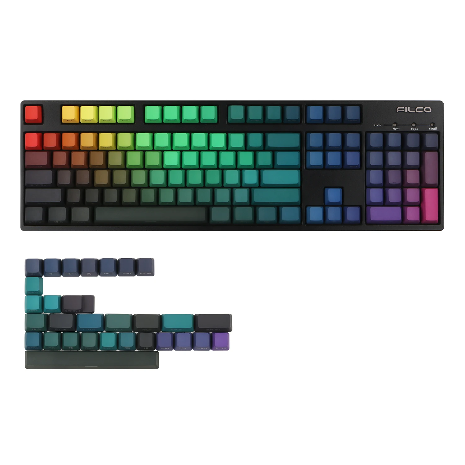 Prismatic Light Keycaps Colorful OEM Profile PBT 134 Keys Side Print Backlight Through Fit 64 68 84 96 980 Mechanical Keyboard enlarge