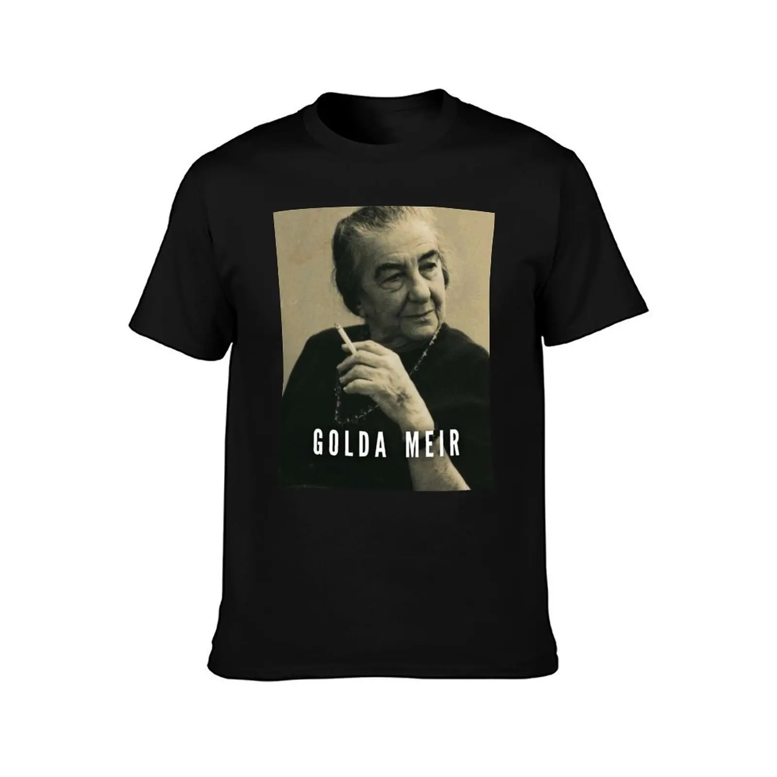 Фото Футболка Golda Meir с графическим рисунком, заготовки, эстетичная одежда, черные футболки для мужчин №2