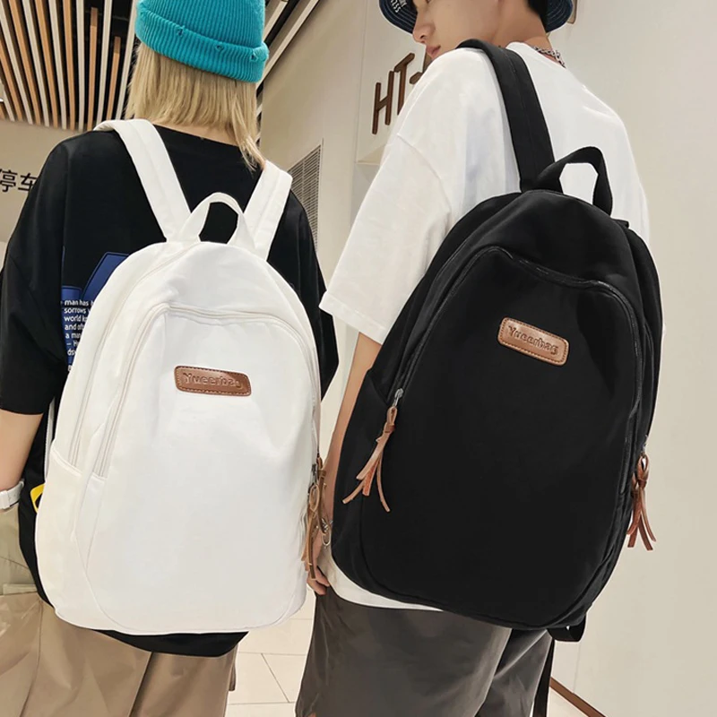 

Вместительный рюкзак для женщин, модная холщовая школьная сумка для студентов, Мужская Дорожная сумка для ноутбука с несколькими карманами...