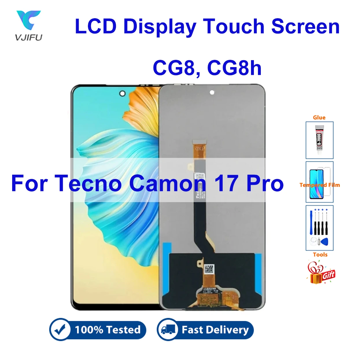 Экран для Tecno Camon 17 Pro ЖК-дисплей сенсорная панель CG8 CG8h дигитайзер в сборе замена