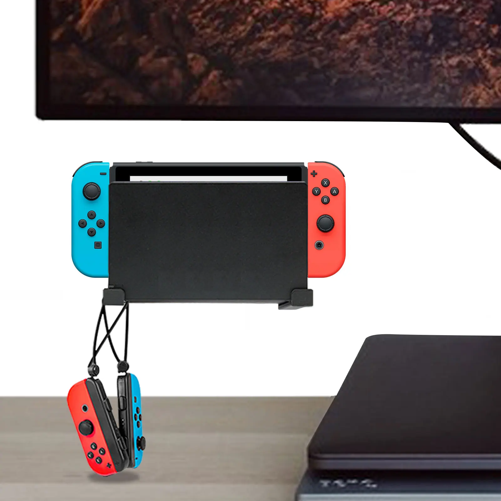 

Настенный Кронштейн для ТВ-приставки, настенное крепление, стеллаж для хранения для Nintendo Switch OLED, подставка-держатель для управления игровым...