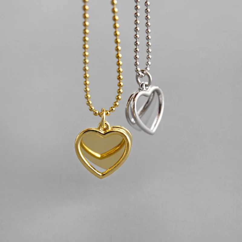 

European and American Simple Metal Heart-shaped Pendant Strand Necklace Fashion Classic Jewelry Party Woman's Sexy Neck Chain