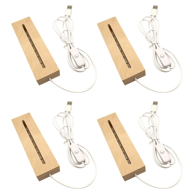 2x деревянная прямоугольная зеркальная основа подставка для лампы акрила