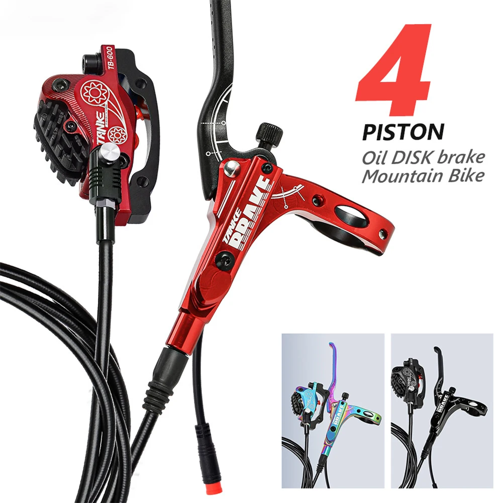 

TANKE MTB 4 Piston Electric Disc Brake Electric Bicycle Scooter Power Off Oil Brakes Two-way Braking Oil Brakes Resin Gasket