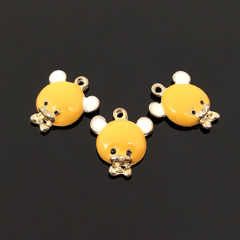 

10 шт., эмалевые подвески в виде медведя, подвески из сплава животных для изготовления ювелирных изделий, серьги «сделай сам», ожерелья, брасл...