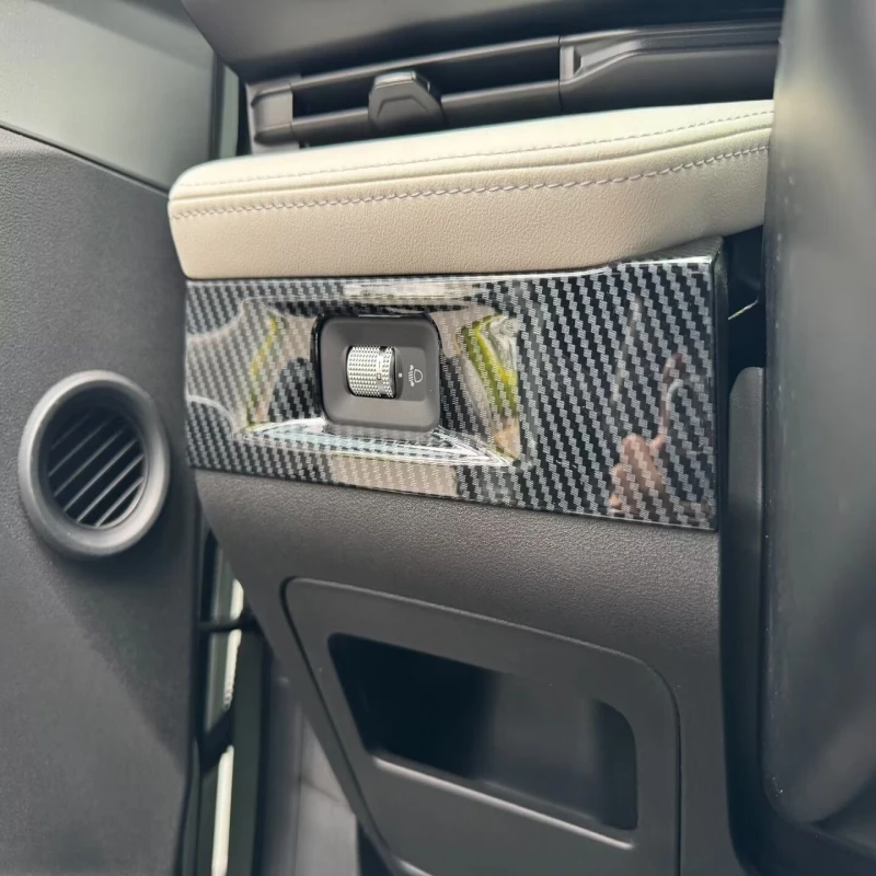 Фото Для Geely Cityray 2024 2025 ABS карбоновое волокно, переключатель подъема окна автомобиля, панель переключения передач, держатель чашки для воды, рамка, аксессуары для интерьера №5
