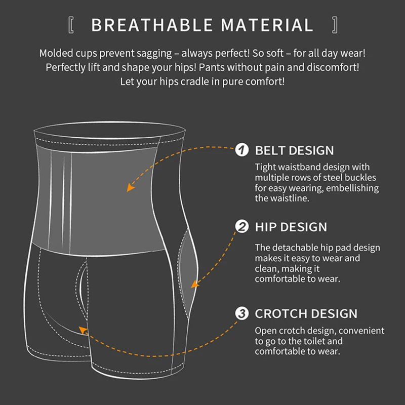 Men High Waist Trainer Shorts with Hooks Tummy Control Body Shaper Padded Boyshorts Butt Lifter Compression Abdomen Belly Shorts