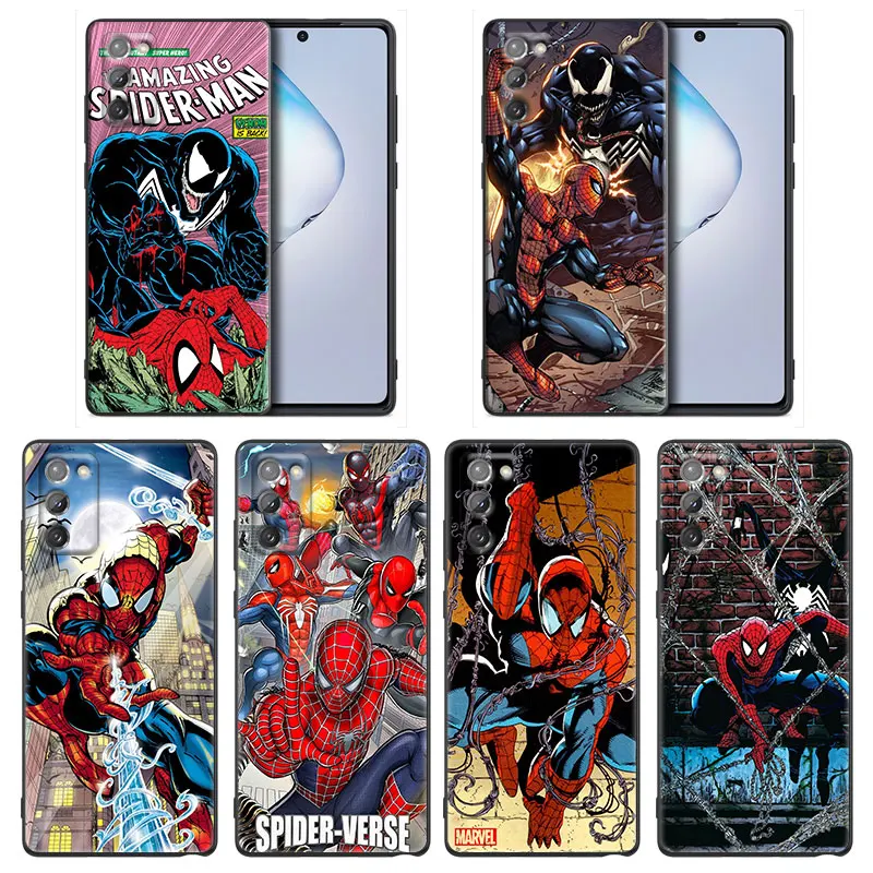 

Marvel For Samsung Galaxy Note 8 9 10 Lite 20 Ultra Case For Samsung M52 5G M22 M32 M62 F62 Soft Cover Spiderman Vs Venom Comics
