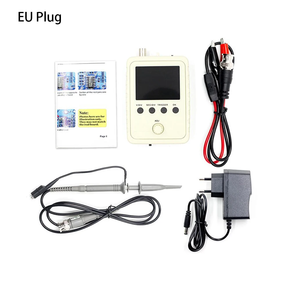 

Colorful Screen Digital Oscilloscope DIY Housing Portable 1Msa s Sampling Rate 200Khz Signal Generator for Beginner EU Plug