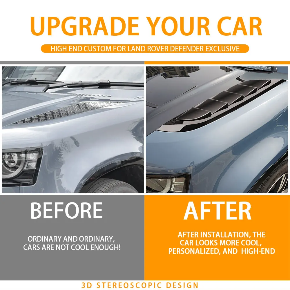 Передние вентиляционные отверстия для капота автомобиля боковая накладка