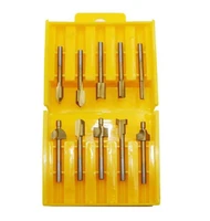 1set10pcs high quality titanium plated plastic box gold high speed steel wood trimming knife small milling cutter cutter