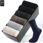 Носки мужские деловые 10 пар, толстые длинные хлопковые, впитывающие пот, для осени и зимы, 2022