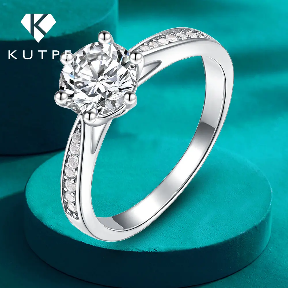 

S925 Sterling Silver 3ct Moissanite Engagement Ring Six Claw D Color Sparkling Diamond Promise Ring Wedding Band For Women Pt950