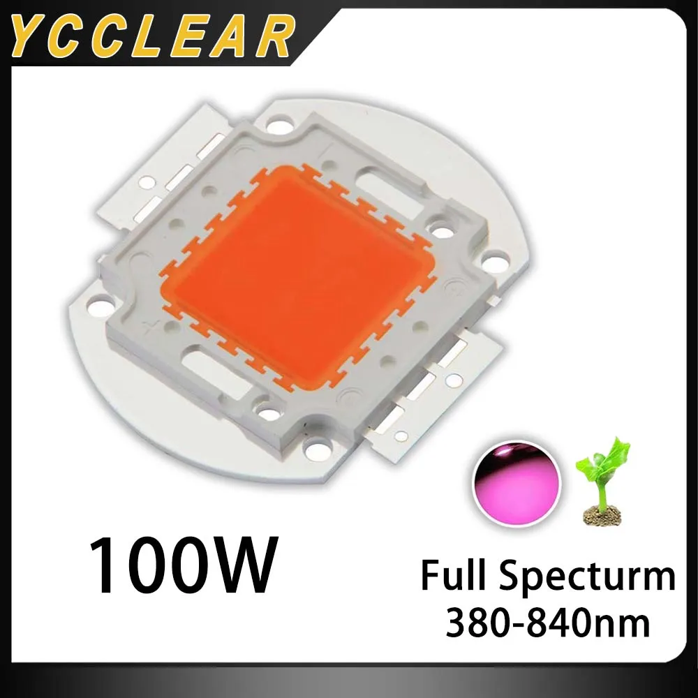 

Светильник вые бусины высокой мощности 100 вт полный спектр-нм мА 30-34 в 30 мил светодиодный чип для выращивания комнатных растений