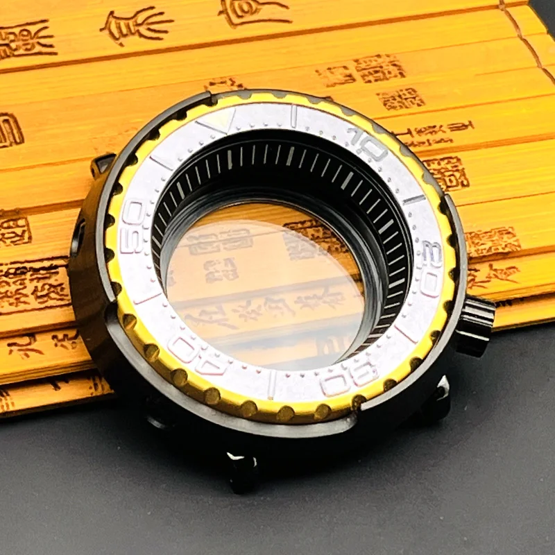 Черный чехол Seiko NH35 с золотой рамкой для часов NH36 7S 4R прозрачная задняя крышка