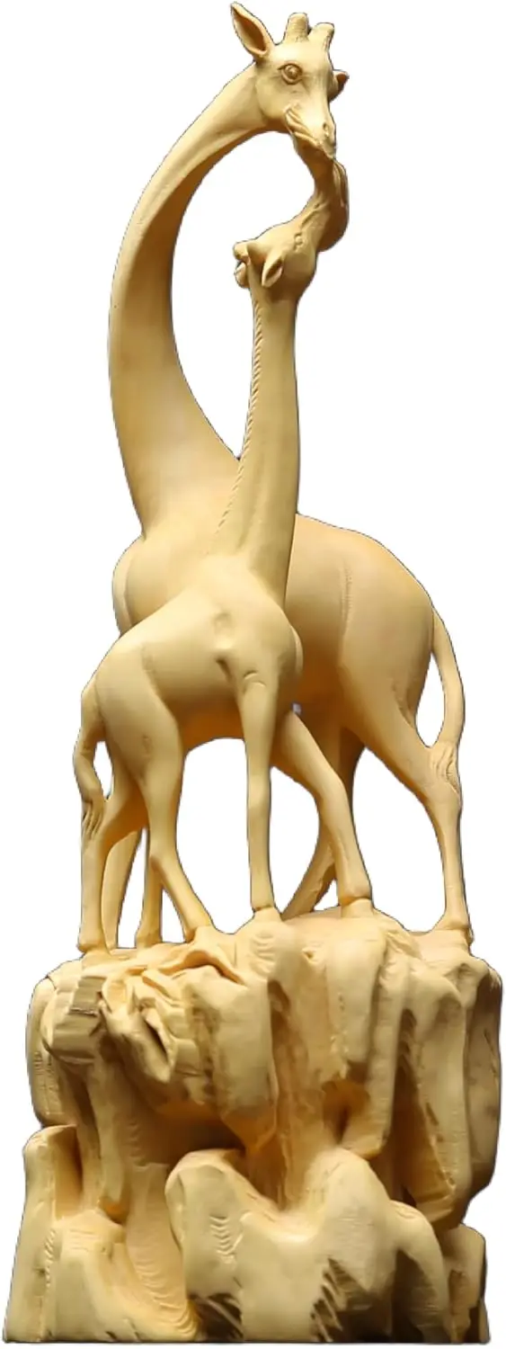 Фигурки оленя из самшита ручной работы — деревянные скульптуры матери и