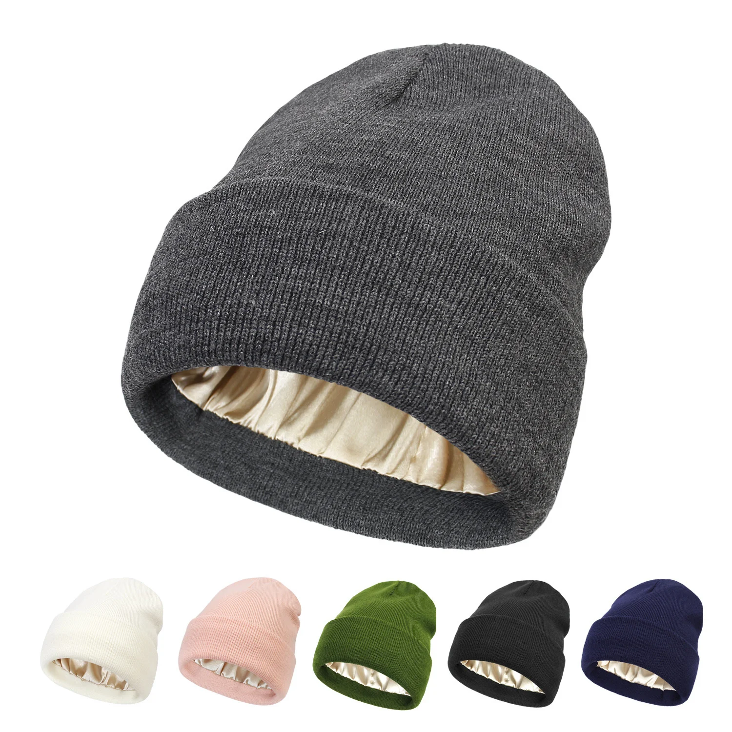 

Winter Beanie Thermal Lining Double-Layer Skully Soft Warm Ski Hat Unisex for Men Women Fashion Cap Sport Beanie