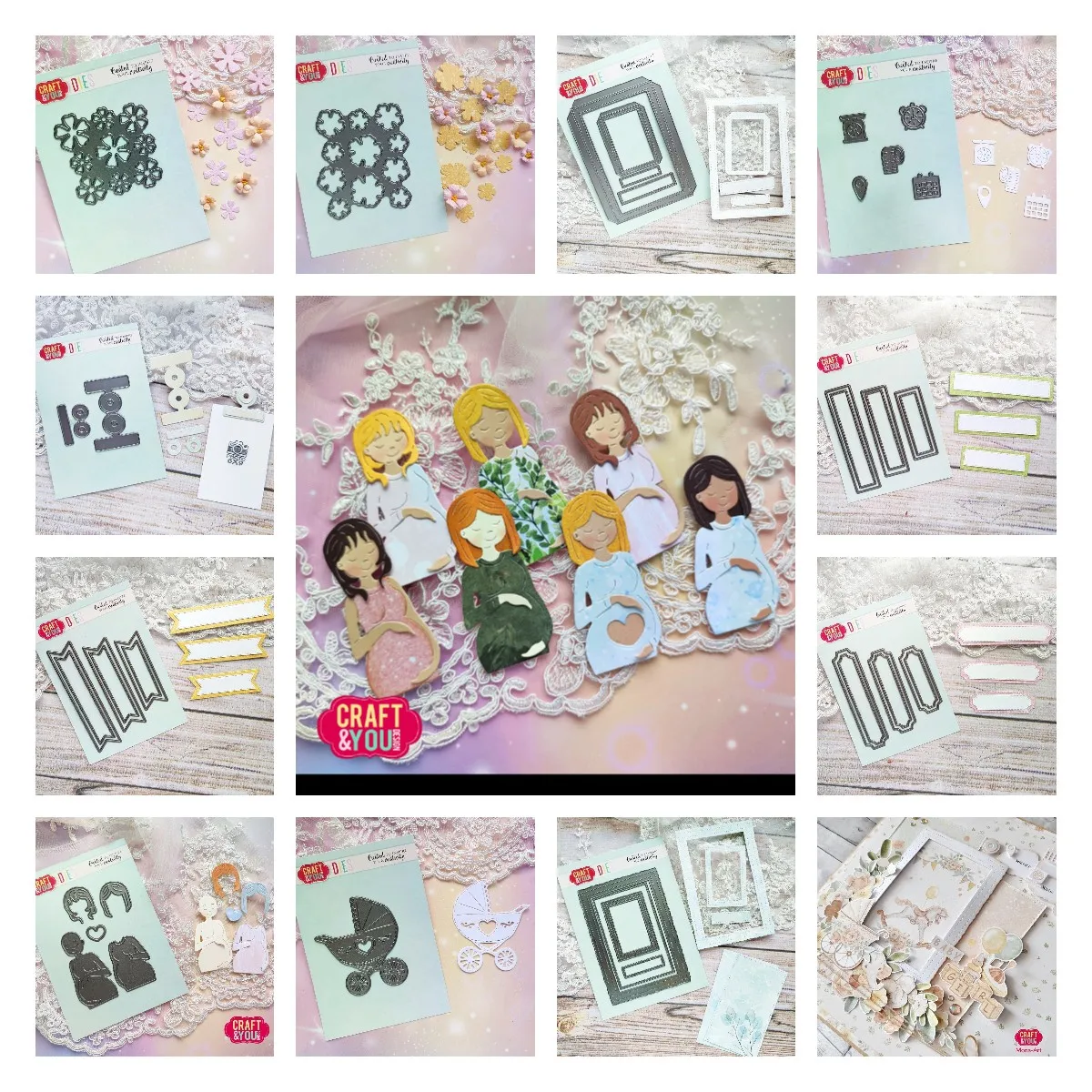 

Flower Square Stroller Metal Cutting Dies For Scrapbooking Paper Craft Handmade Card Album Punch Art Cutter 2022 New