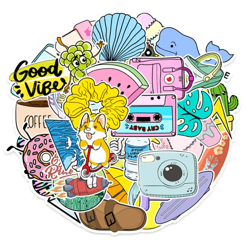 

10/30/50 шт. персонализированные креативные граффити наклейки VSCO чашка для воды чемодан стол скейтборд компьютер автомобиль водонепроницаемый оптовая продажа