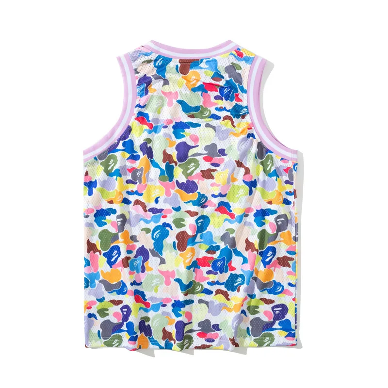 

Summer New Bape Men'S And Women'S Same Vest Short-Sleeved Mesh Breathable Loose Sport Men'S Vest