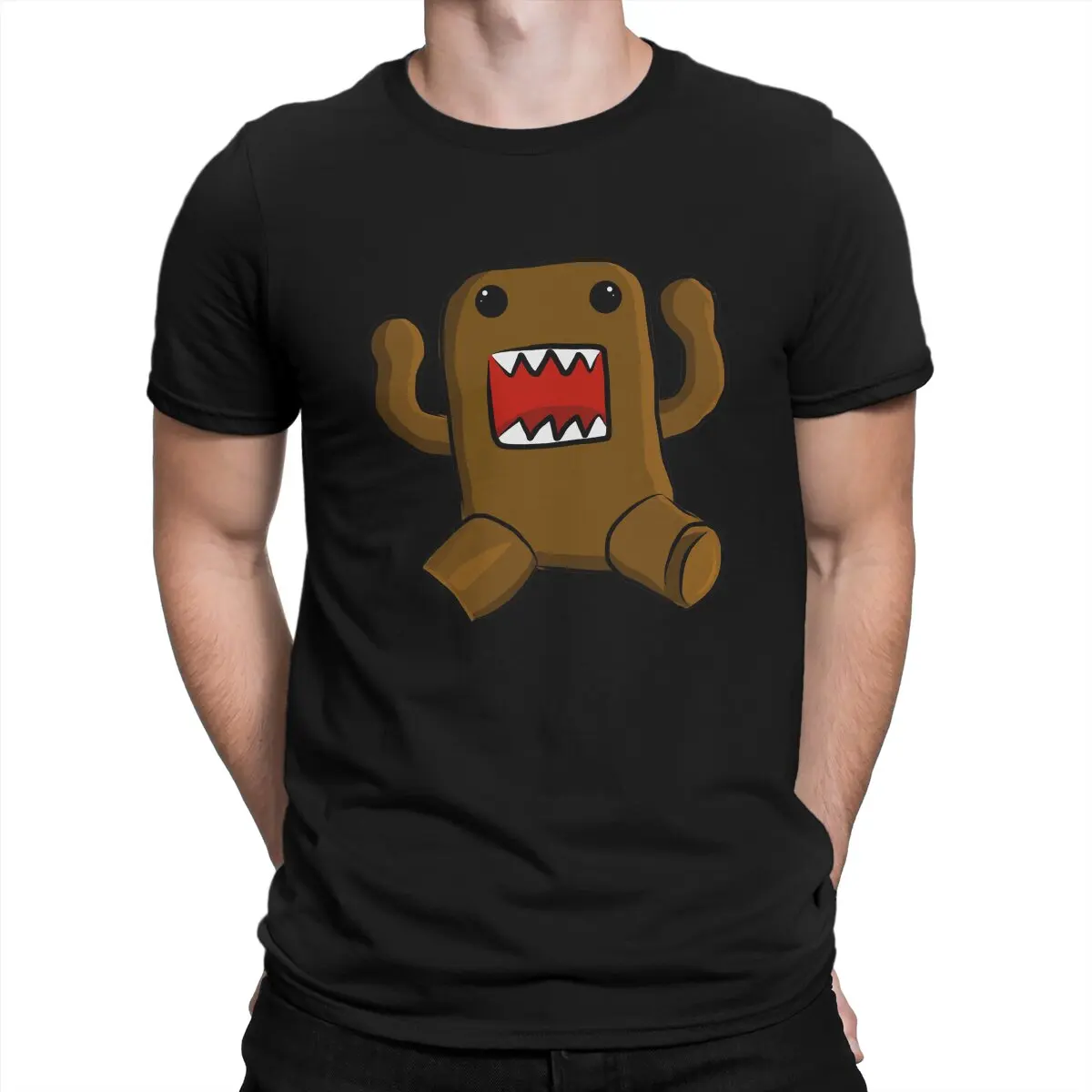 

Men's T-Shirt Little Monster Classic Fun 100% Cotton Tee Shirt Short Sleeve Domo Kun T Shirt O Neck Clothes New Arrival