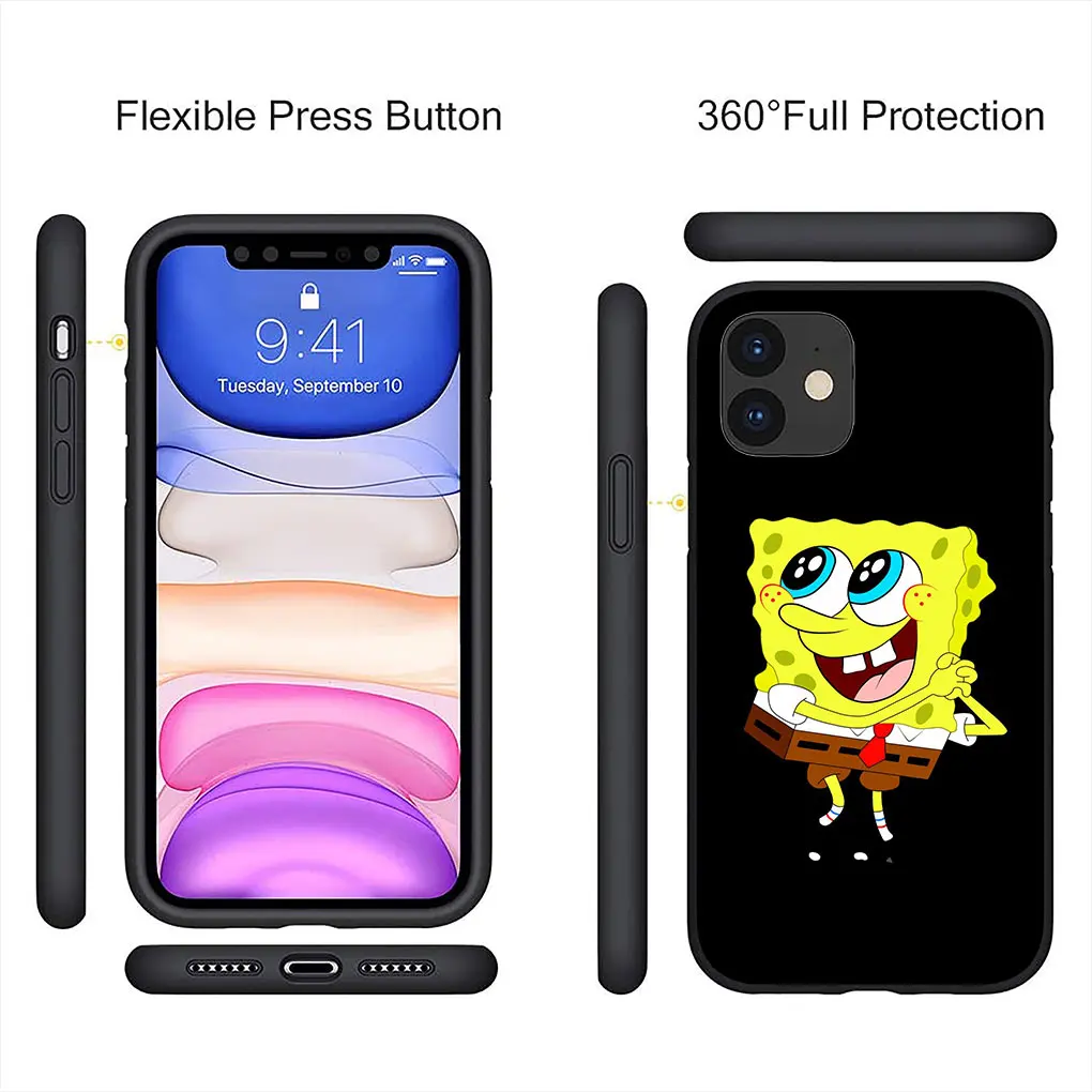 Черные S-образные штаны мягкий чехол с чехлом для телефона iPhone 14 13 12 Mini 11 Pro X XR XS Max 6