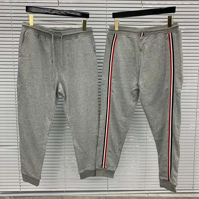 

TB THOM Men Trousers Casual Jogger Fashion Brand Stripes Jogger Sweatpants Four Season Fitness Workout Running Sporting Pants