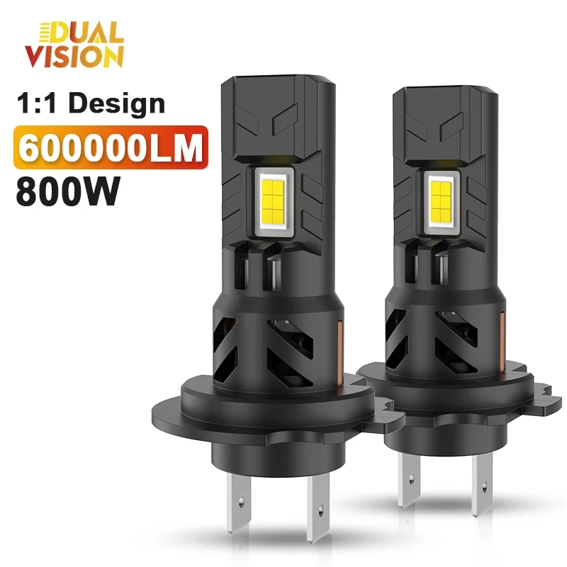 

Автомобильные Светодиодные Лампы Dualvision 800W Canbus H7, Миниатюрные, 6000K, 600000LM, Автоматические, CSP, Беспроводные