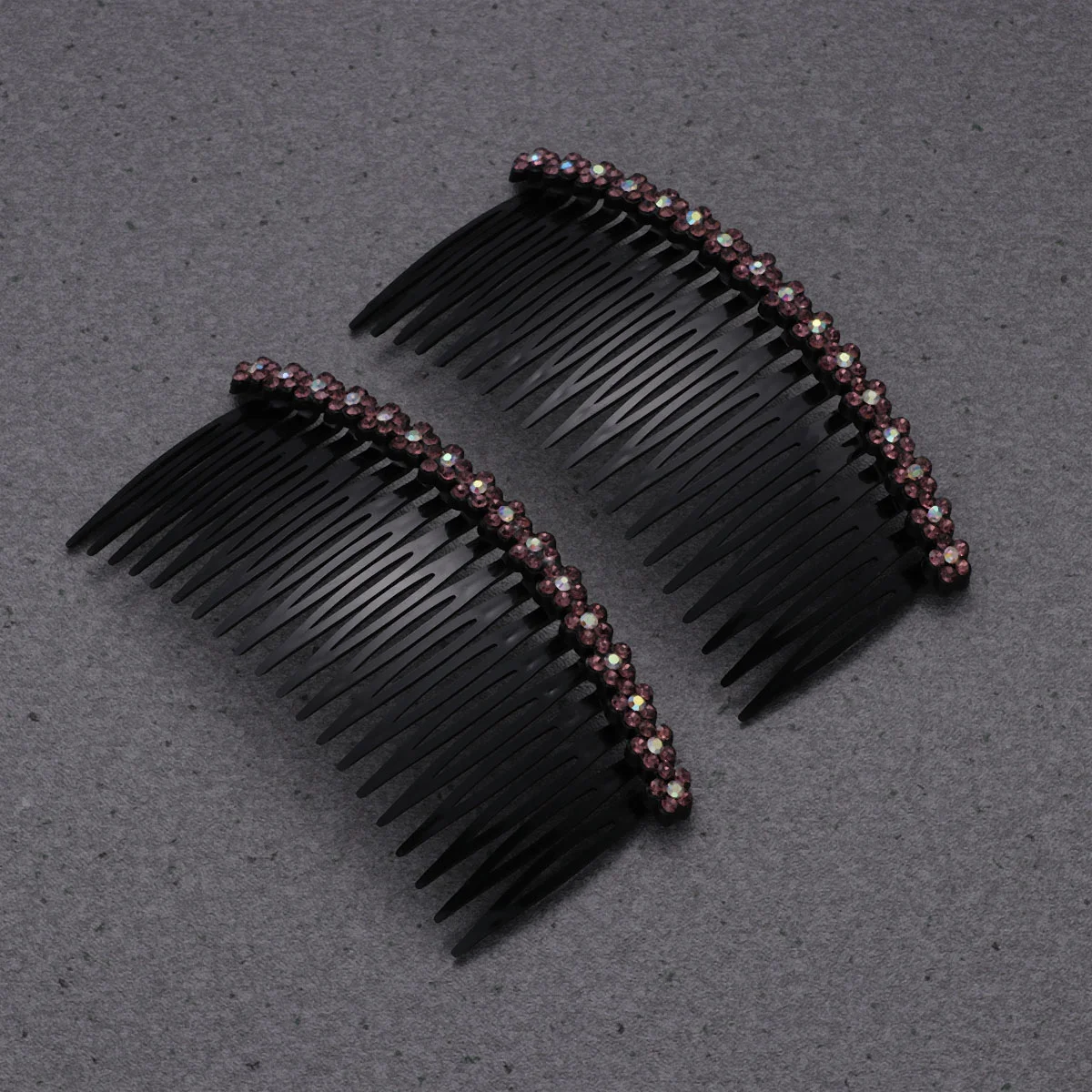 

2pcs Simple Hair Side Combs Hair Combs Plum Flower Rhinestone Headdress Hair Clip Comb for Women Wedding Decoration (Purple)