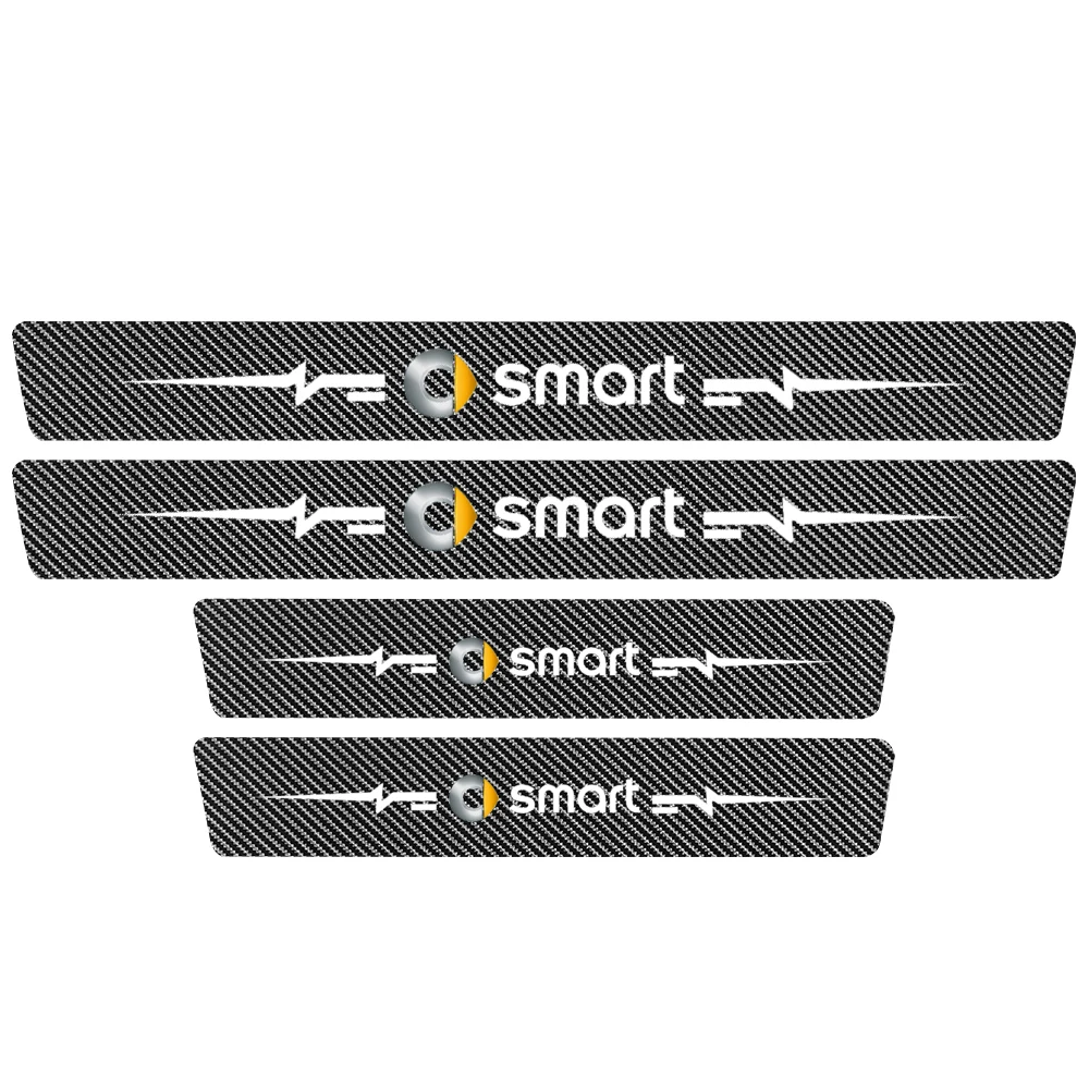 4 шт. защита порога двери автомобиля 5D кожаная наклейка на порог для Fmart Fortwo Forfour 453
